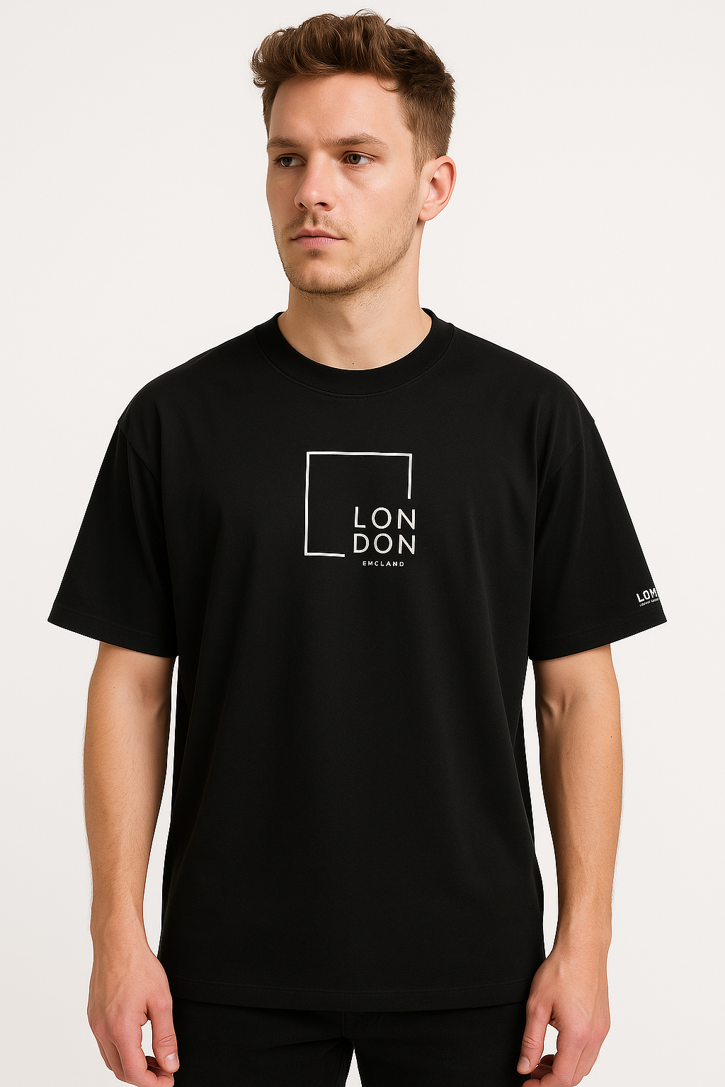 Unisex organic oversized high neck t-shirt
