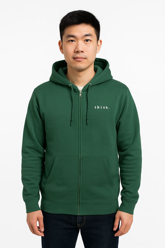 Unisex fleece zip up hoodie